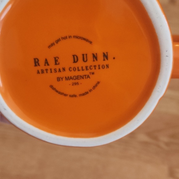 EUC Rae Dunn Artisan Orange Halloween Mug With Topper - Picture 3 of 7